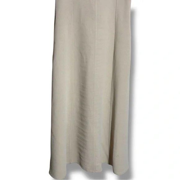 Joie Cream Sleeveless A-Line Square Neck Soft Fit & Flare Midi Dress - Picture 13 of 15